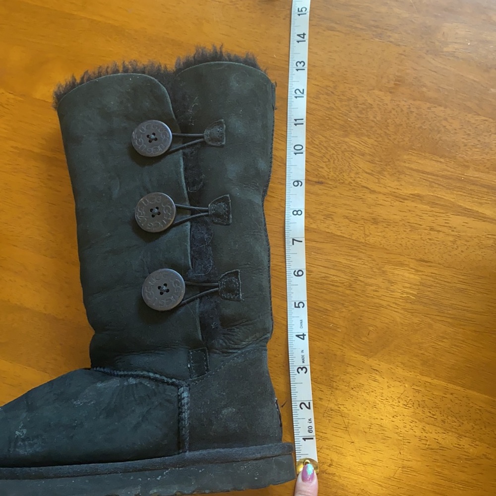 Ugg Tall Bailey Button Boot 6 Guc Black - image 2